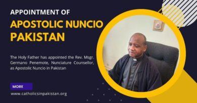 APPOINTMENT OF NEW APOSTOLIC NUNCIO IN PAKISTAN